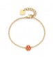 Bracciale Donna Gioielli Sagapò Click in acciaio dorato con Coccinella e smalto rosso sck267