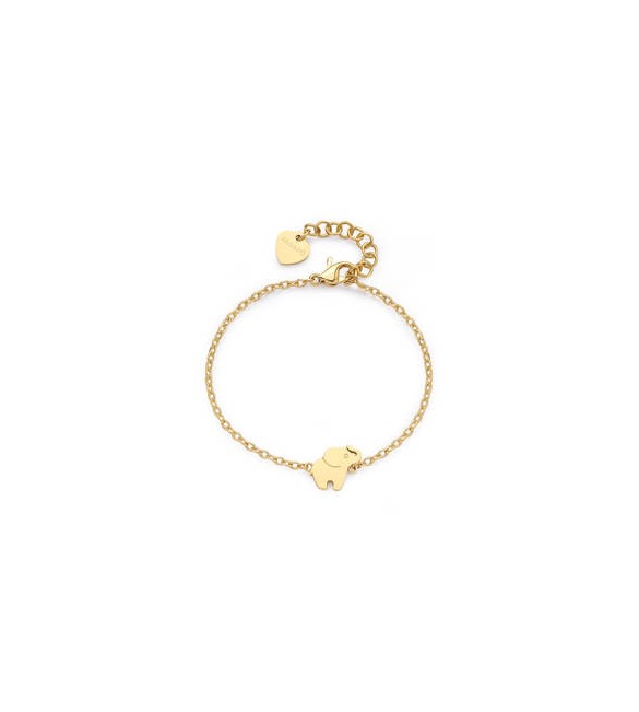 Bracciale Donna Gioielli Sagapò Click in acciaio dorato con Elefantino sck265
