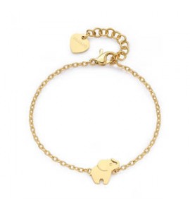 Bracciale Donna Gioielli Sagapò Click in acciaio dorato con Elefantino sck265
