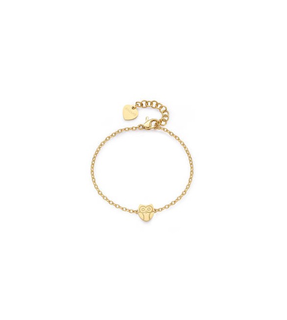 Bracciale Donna Gioielli Sagapò Click in acciaio dorato con Gufetto sck263