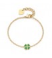 Bracciale Donna Gioielli Sagapò Click in acciaio dorato con Quadrifoglio e smalto verde sck261