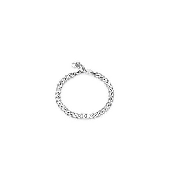 Bracciale Uomo Gioielli Sagapò Monogram in acciaio e iniziale C smg13