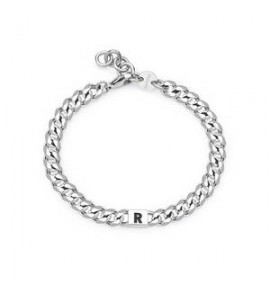 Bracciale Uomo Gioielli Sagapò Monogram in acciaio e iniziale R smg27