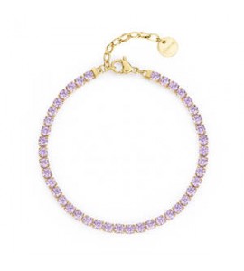 Bracciale Donna Gioielli Brosway Desideri in acciaio dorato con zirconi ametista bei091