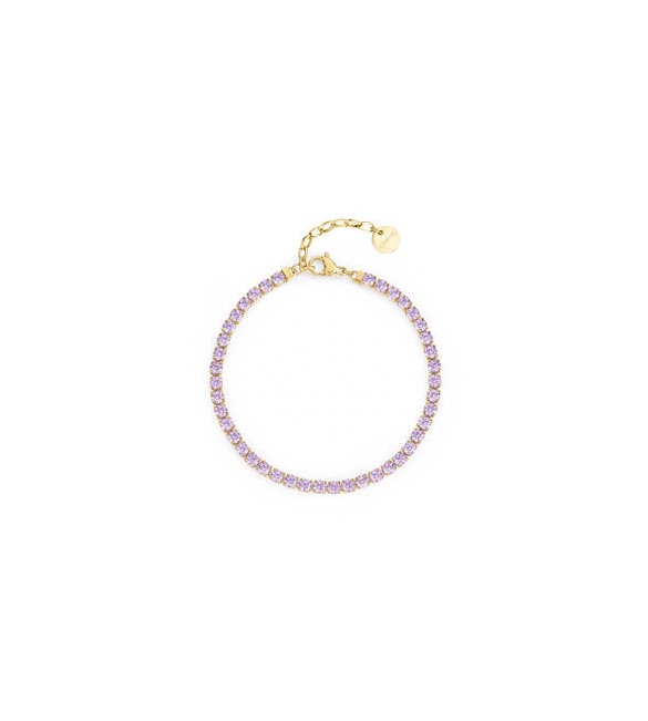 Bracciale Donna Gioielli Brosway Desideri in acciaio dorato con zirconi ametista bei091