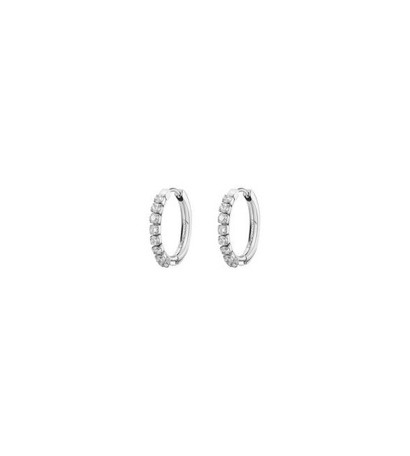 Orecchini Cerchietto Donna Gioielli Brosway Desideri in acciaio con zirconi bianchi mm 21 beie012