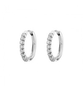 Orecchini Cerchietto Donna Gioielli Brosway Desideri in acciaio con zirconi bianchi mm 21 beie012