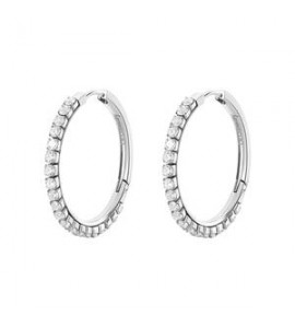 Orecchini Cerchietto Donna Gioielli Brosway Desideri in acciaio con zirconi bianchi mm 32 beie014