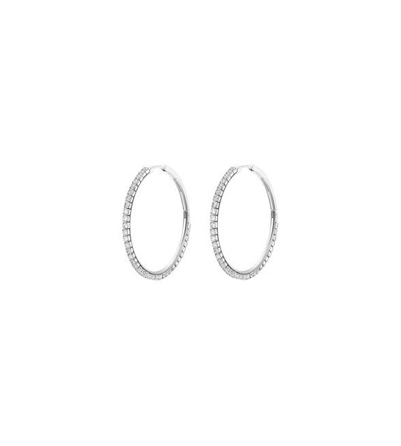 Orecchini Cerchietto Donna Gioielli Brosway Desideri in acciaio con zirconi bianchi mm 46 beie016
