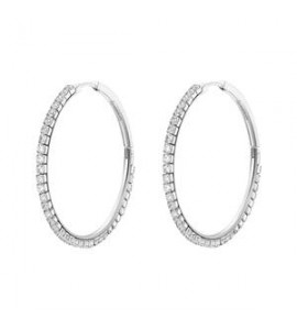 Orecchini Cerchietto Donna Gioielli Brosway Desideri in acciaio con zirconi bianchi mm 46 beie016