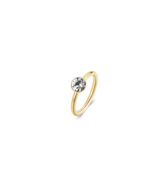 Anello Donna Gioielli Brosway Symphonia in acciaio dorato e cristallo crystal mis 14 bym184b