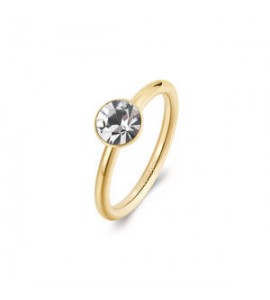 Anello Donna Gioielli Brosway Symphonia in acciaio dorato e cristallo crystal mis 14 bym184b