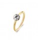 Anello Donna Gioielli Brosway Symphonia in acciaio dorato e cristallo crystal mis 14 bym184b