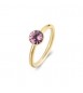 Anello Donna Gioielli Brosway Symphonia in acciaio dorato e cristallo light amethyst mis 14 bym186b