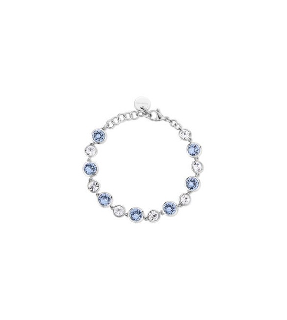 Bracciale Donna Gioielli Brosway Symphonia in acciaio con cristalli bianchi e light sapphire bym166