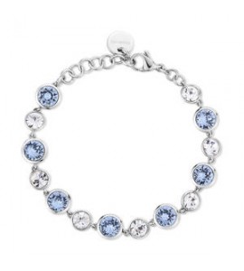 Bracciale Donna Gioielli Brosway Symphonia in acciaio con cristalli bianchi e light sapphire bym166