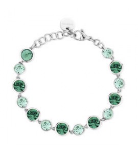 Bracciale Donna Gioielli Brosway Symphonia in acciaio con cristalli chrysolite e erinite  bym167