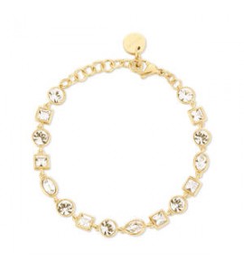 Bracciale Donna Gioielli Brosway Symphonia in acciaio dorato con cristalli bianchi bym169