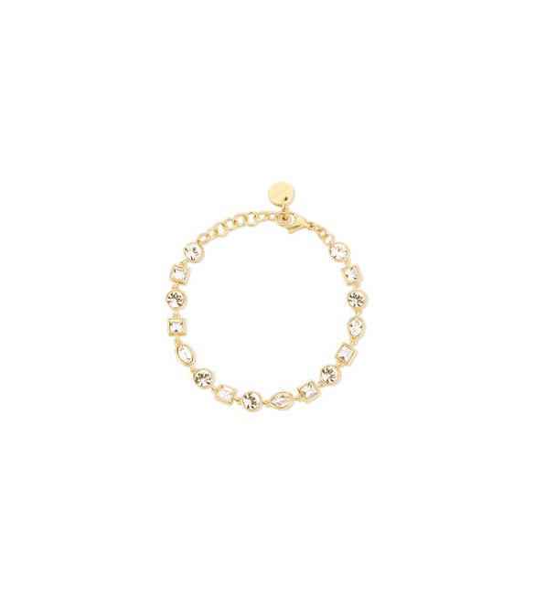 Bracciale Donna Gioielli Brosway Symphonia in acciaio dorato con cristalli bianchi bym169