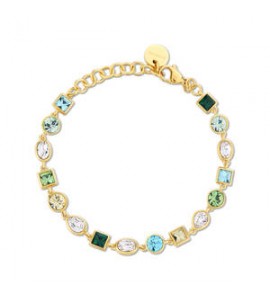 Bracciale Donna Gioielli Brosway Symphonia in acciaio dorato con cristalli chrysolite bym171