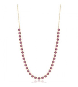 Collana Donna Gioielli Brosway Symphonia in acciaio dorato e cristalli ametista bym159