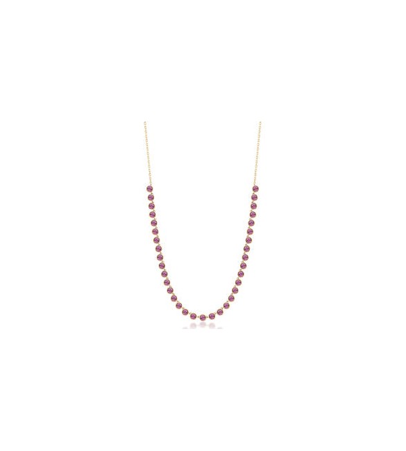 Collana Donna Gioielli Brosway Symphonia in acciaio dorato e cristalli ametista bym159
