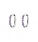 Orecchini Cerchietto Donna Gioielli Brosway Desideri in acciaio con zirconi ametista mm 21 beie021