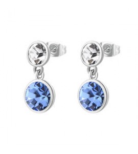 Orecchini Donna Gioielli Brosway Symphonia in acciaio con cristalli bianchi light sapphire bym174