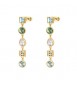 Orecchini Donna Gioielli Brosway Symphonia in acciaio dorato cristalli crystal chrysolite bym182