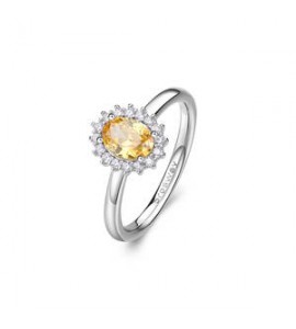 Anello Kate Gioielli Fancy by Brosway in argento zircone ovale giallo misura 16 fey65d