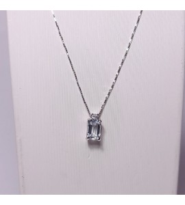 Collana Donna Gioielli Davite & Delucchi in Oro Bianco Diamanti Acquamarina ct 0,60 clnm00296