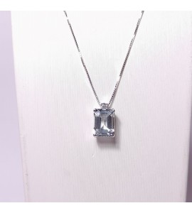 Collana Donna Gioielli Davite & Delucchi in Oro Bianco Diamanti Acquamarina ct 1,60 clnm00298