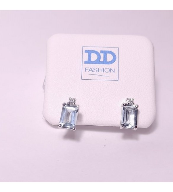 Orecchini Donna Gioielli Davite & Delucchi in Oro Bianco Diamanti Acquamarina ct 1,20 bam000235