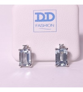 Orecchini Donna Gioielli Davite & Delucchi in Oro Bianco Diamanti Acquamarina ct 1,80 bam000236