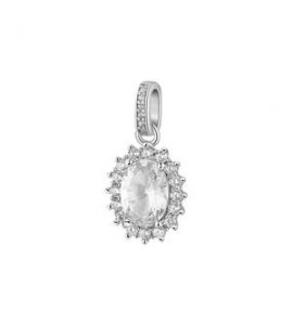 Pendente Kate Gioielli Fancy by Brosway in argento zircone ovale bianco fiw32