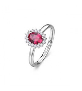 Anello Kate Gioielli Fancy by Brosway in argento zircone ovale rosso misura 14 fpr75c