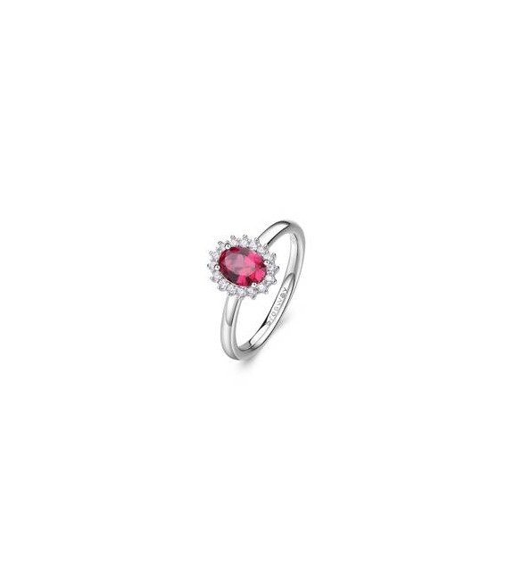 Anello Kate Gioielli Fancy by Brosway in argento zircone ovale rosso misura 16 fpr75d