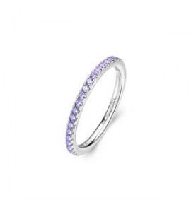 Anello veretta Gioielli Fancy by Brosway in argento zirconi ametista misura 14 fmp70c