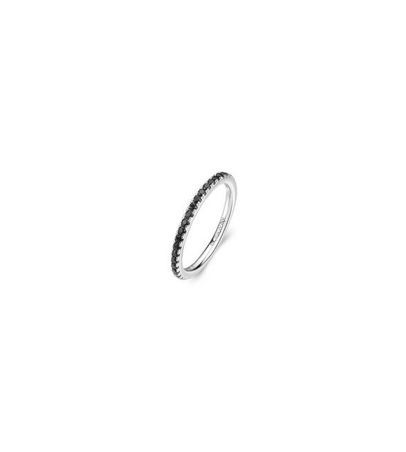 Anello veretta Gioielli Fancy by Brosway in argento zirconi neri misura 14 fmb69d