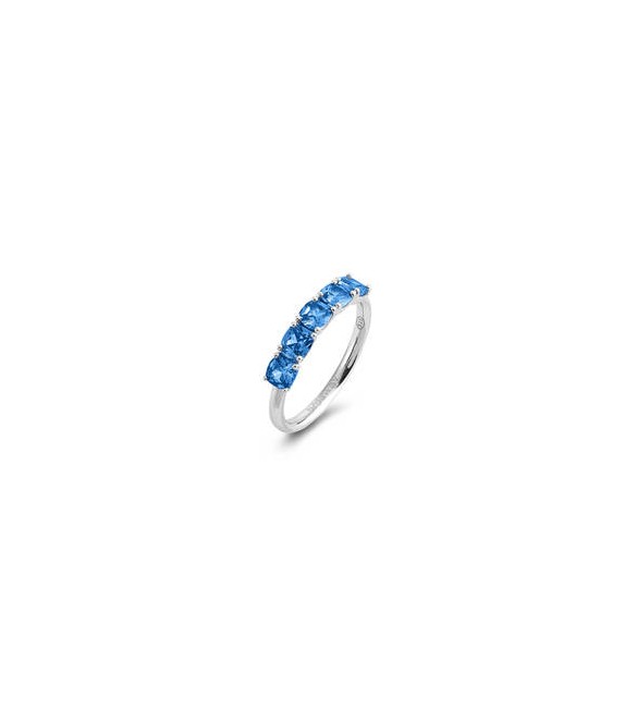 Anello Gioielli Fancy by Brosway in argento 5 zirconi cushion blu misura 18 ffb14e