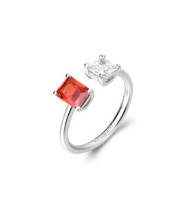 Anello Gioielli Fancy by Brosway in argento zirconi baguette bianco e arancione misura 12 fvo18b