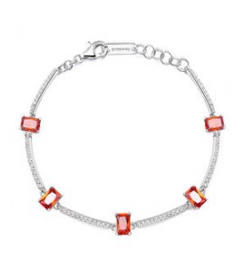 Bracciale Donna Gioielli Fancy by Brosway in argento zircone baguette arancione fvo05