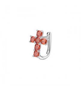 Mono Orecchino ad U Gioielli Fancy by Brosway in argento Croce zircone arancione fvo13