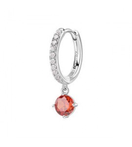 Mono Orecchino cerchietto Gioielli Fancy by Brosway in argento zircone arancione mm 25 fvo17
