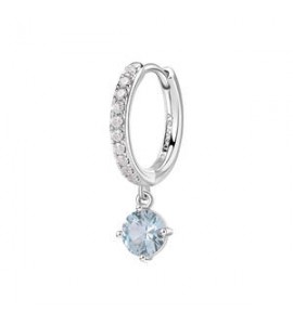 Mono Orecchino cerchietto Gioielli Fancy by Brosway in argento zircone azzurro mm 25 fcl83
