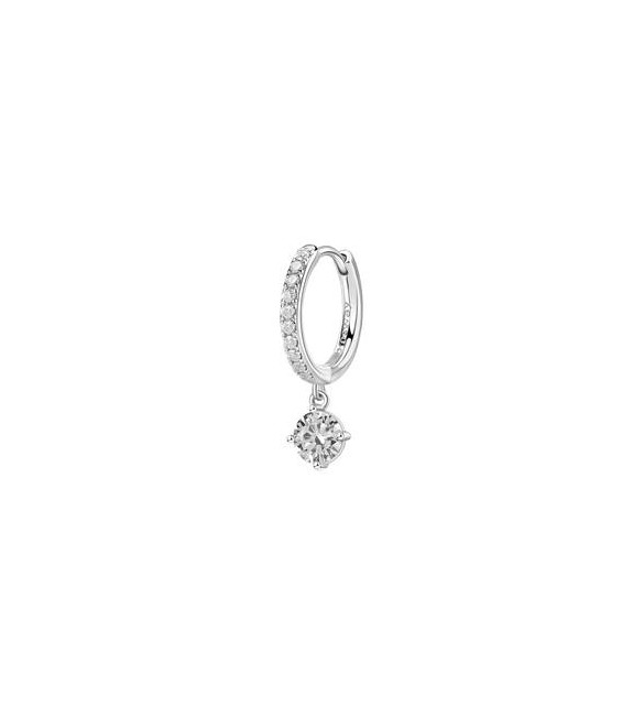 Mono Orecchino cerchietto Gioielli Fancy by Brosway in argento zircone bianco mm 25 fiw90