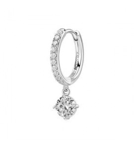 Mono Orecchino cerchietto Gioielli Fancy by Brosway in argento zircone bianco mm 25 fiw90