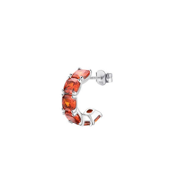 Mono Orecchino Cerchietto Gioielli Fancy by Brosway in argento zircone cushion arancione fvo10