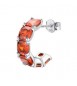 Mono Orecchino Cerchietto Gioielli Fancy by Brosway in argento zircone cushion arancione fvo10