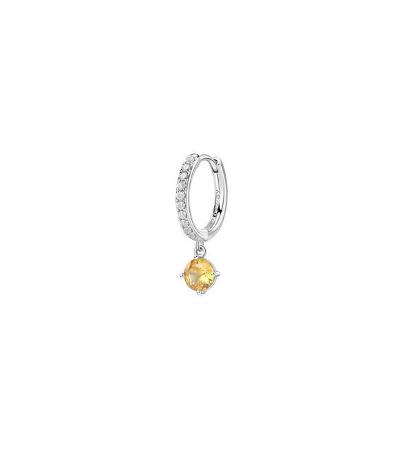 Mono Orecchino cerchietto Gioielli Fancy by Brosway in argento zircone giallo mm 25 fey75